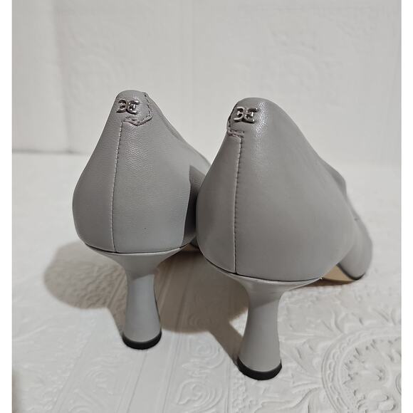 Sam Edelman Rika Leather Pump Heels Womens 10 Square Toe Grey - Picture 4 of 16
